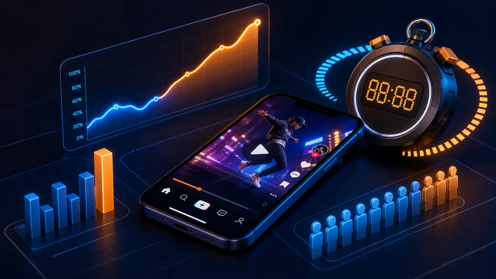 Tempo médio assistido no TikTok: como melhorar essa métrica