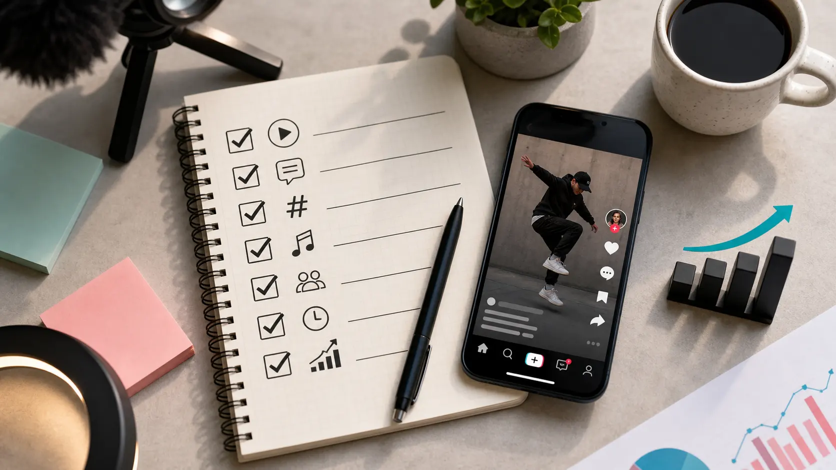 Checklist para postar vídeos no TikTok com mais alcance