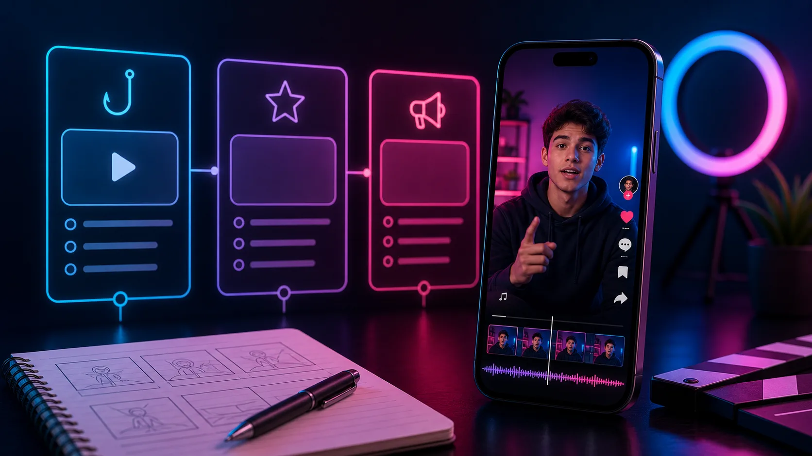 Modelo de roteiro para vídeos de TikTok