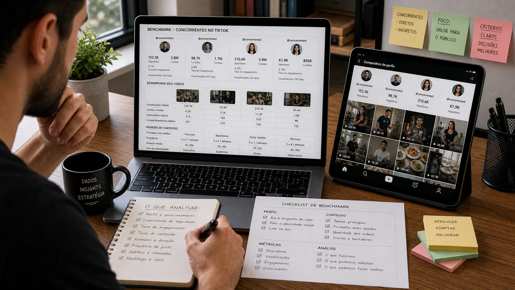 Benchmark de concorrentes no TikTok: como analisar perfis do seu nicho